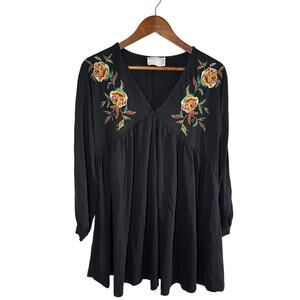 ASOS Maternity Floral Embroidered Peasant Tunic Top Babydoll Boho Autumn Cottage